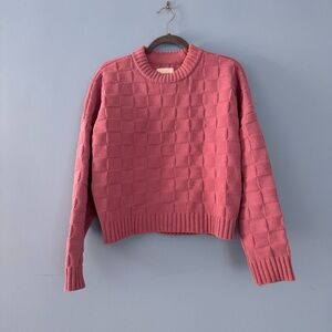Abercrombie & Fitch Rose Checkered Knit Sweater